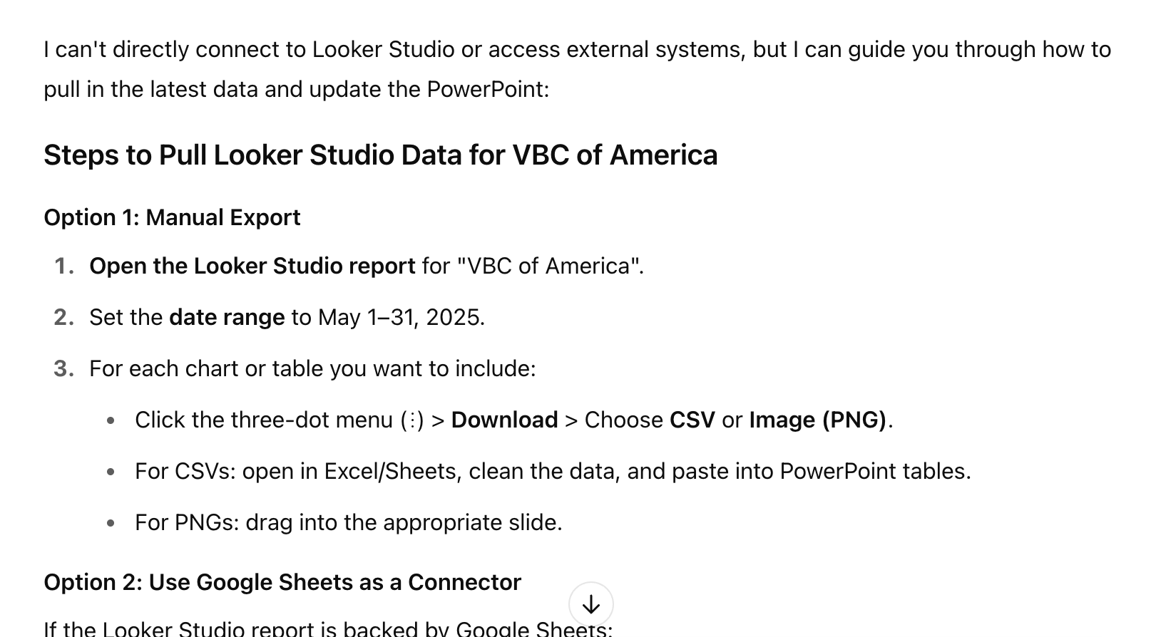 connect chatgpt to looker studio