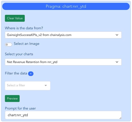 set a chart to be filled in from google sheets